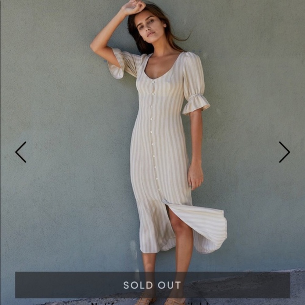 Christy Dawn Lennon Dress in Cream Stripe Size M